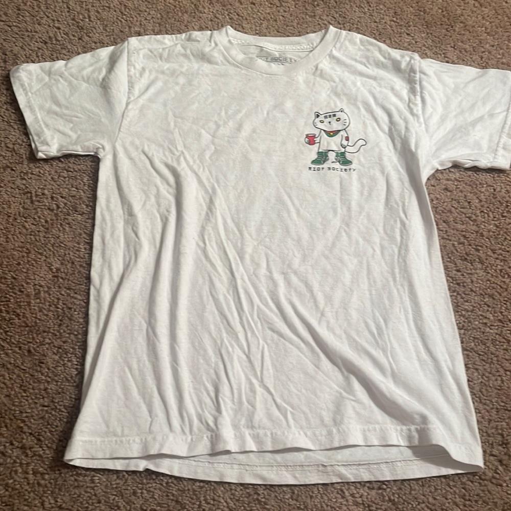 White graphic riot society t shirt